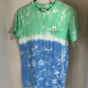Simply southern blue and green tie dye dog shirt  size small